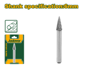 Борфреза (шарожка) ротационная Ø6 мм; для металла; конусная JDYE3K04 Jadever