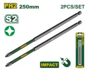 Комплект удлиненных бит для ударной дрели PH2 250мм (2шт) JDSV6K66 Jadever