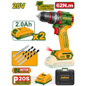 Mașină de găurit cu impact fără fir, fără perii, 20V, 2000 rpm, 2 baterii JDCDP6281 Jadever