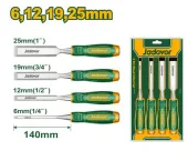 Набор стамесок для дерева 4шт (6мм, 12мм, 19мм, 25мм) 140мм JDWC2204 Jadever