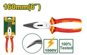 Clește cu vârf lung și mânere dielectrice, curbat, 160 mm 1000V JDPL4936 Jadever