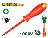 Отвертка изолированная для электротехнических работ 1000V  (+) PH1; 80 мм JDSD7213 Jadever