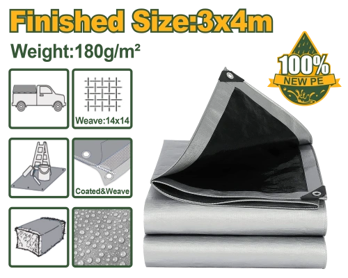 Защитный тент из плетенного полиэтилена (PE) 3м*4м 180гр/м² anti UV, JDTQ8834 Jadever