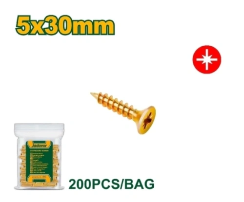 Шуруп для ДСП, дерева, с потаем, Posidriv; 5*30 мм; 200 шт в пакете JDXS5941 Jadever
